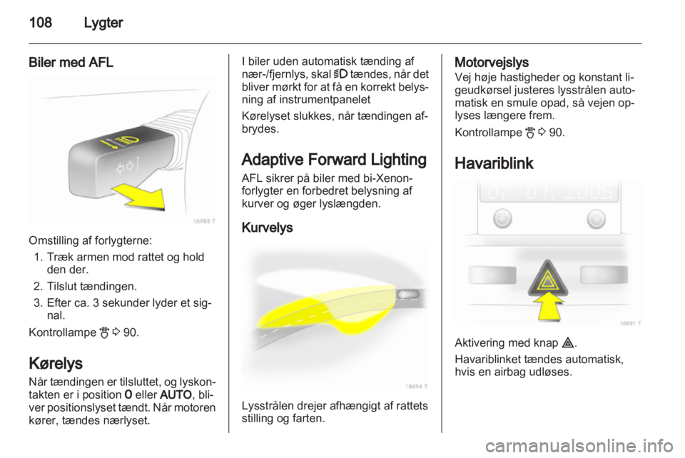 OPEL ZAFIRA 2012  Instruktionsbog (in Danish) 