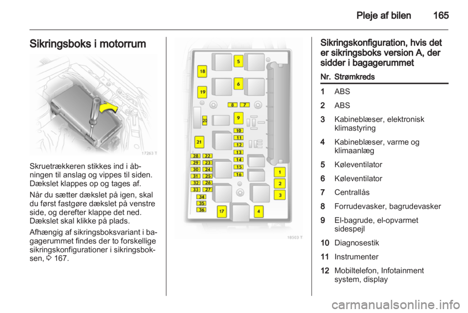 OPEL ZAFIRA 2012 Instruktionsbog (in Danish) OPEL ZAFIRA 2012 Instruktionsbog (in Danish)