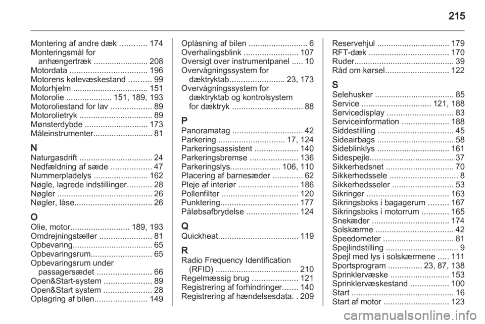 OPEL ZAFIRA 2012  Instruktionsbog (in Danish) 