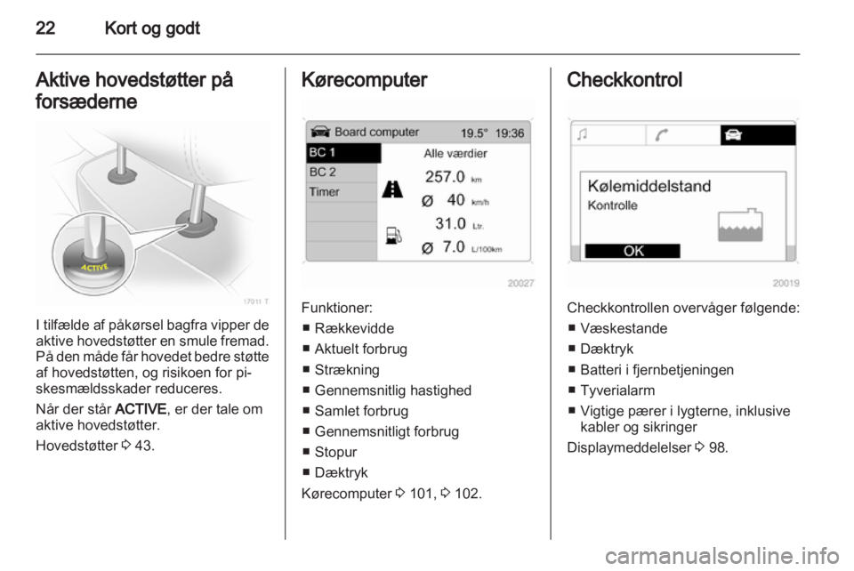 OPEL ZAFIRA 2012  Instruktionsbog (in Danish) 