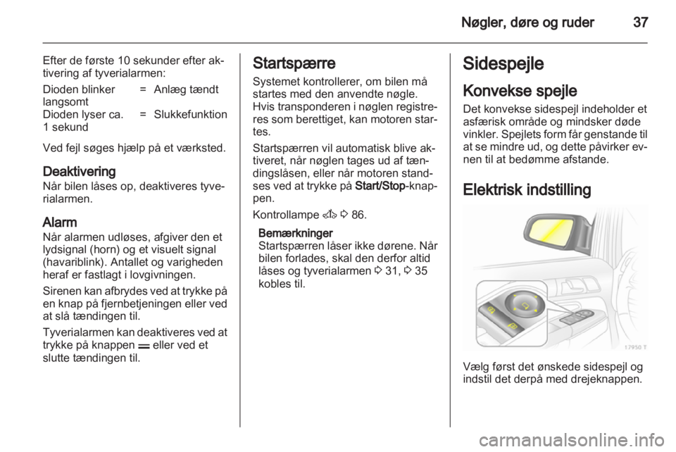 OPEL ZAFIRA 2012  Instruktionsbog (in Danish) 