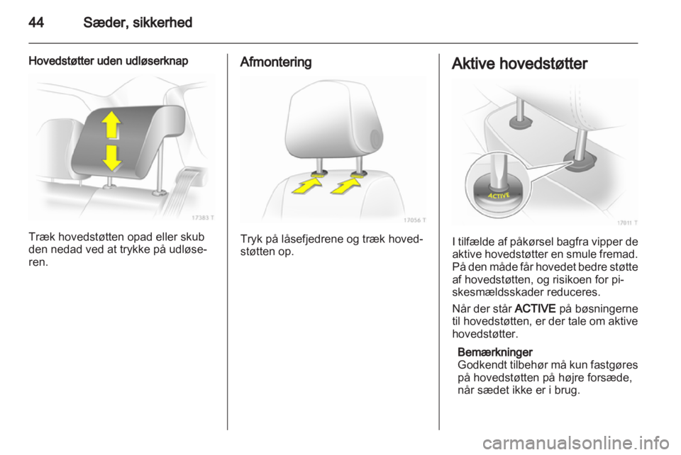 OPEL ZAFIRA 2012  Instruktionsbog (in Danish) 