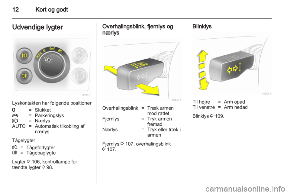 OPEL ZAFIRA 2013 Instruktionsbog (in Danish) OPEL ZAFIRA 2013 Instruktionsbog (in Danish)