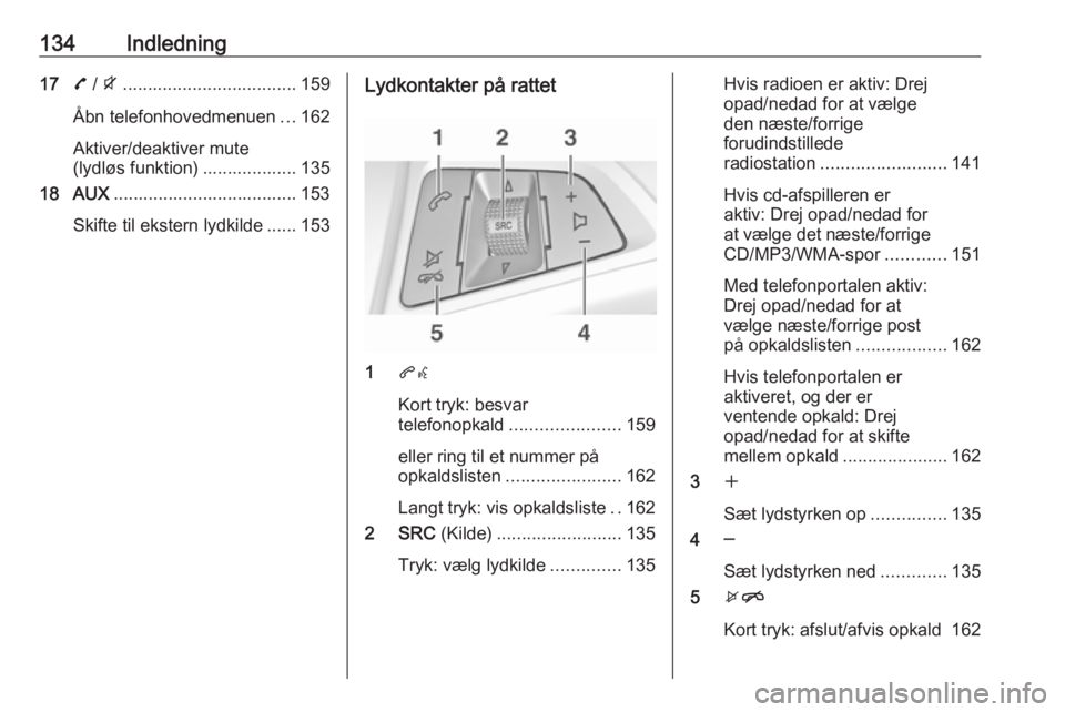 OPEL ZAFIRA C 2016 Instruktionsbog til Infotainment (in Danish) 134Indledning177 / i ................................... 159
Åbn telefonhovedmenuen ...162
Aktiver/deaktiver mute
(lydløs funktion) ................... 135
18 AUX ................................... OPEL ZAFIRA C 2016 Instruktionsbog til Infotainment (in Danish) 134Indledning177 / i ................................... 159
Åbn telefonhovedmenuen ...162
Aktiver/deaktiver mute
(lydløs funktion) ................... 135
18 AUX ...................................