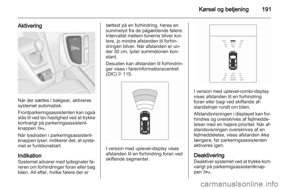OPEL ZAFIRA TOURER 2013.5  Instruktionsbog (in Danish) 