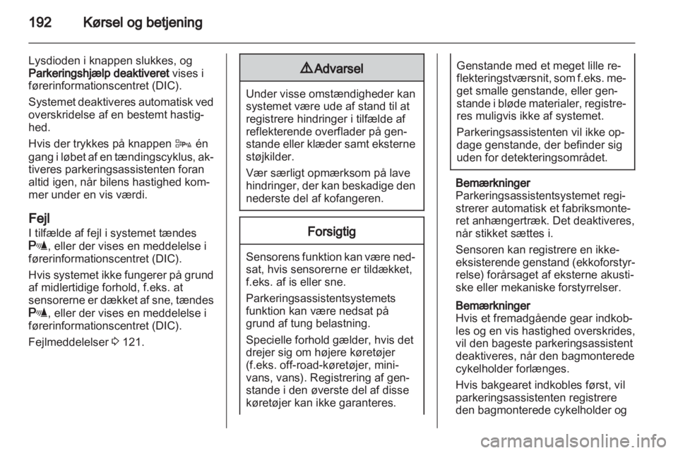 OPEL ZAFIRA TOURER 2013.5  Instruktionsbog (in Danish) 