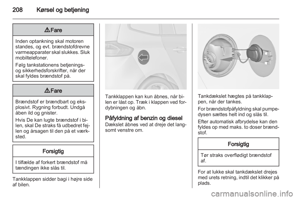 OPEL ZAFIRA TOURER 2013.5  Instruktionsbog (in Danish) 