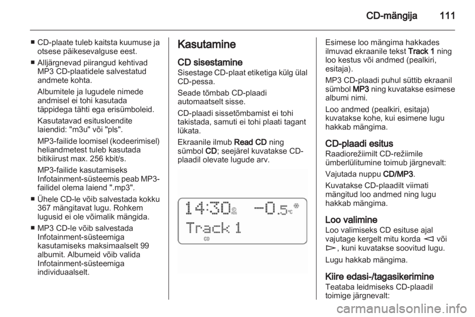 OPEL ANTARA 2012  Infotainment-süsteemi juhend (in Estonian) 