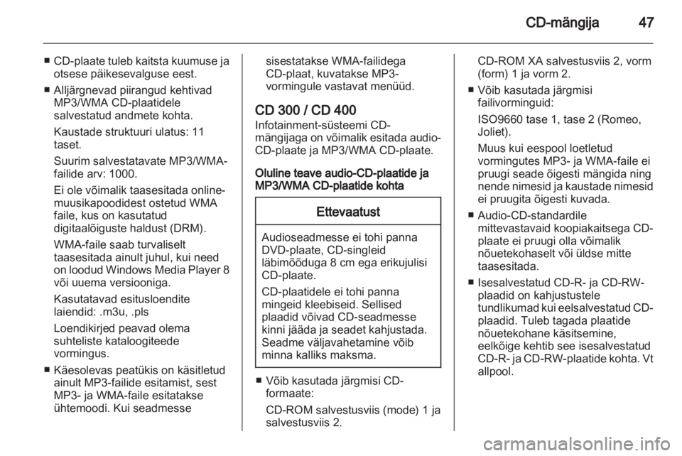 OPEL ASTRA J 2012  Infotainment-süsteemi juhend (in Estonian) 