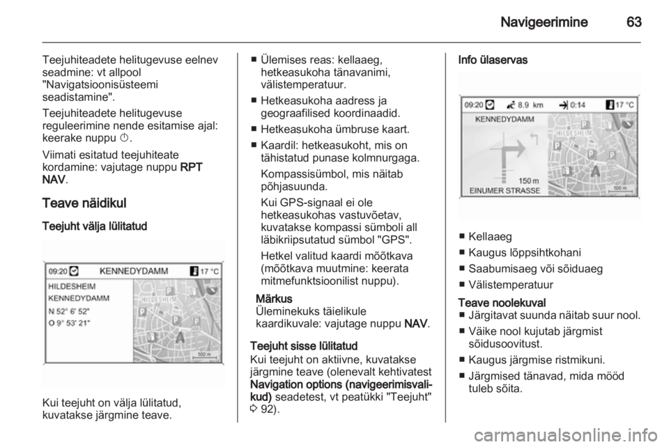 OPEL CASCADA 2013.5  Infotainment-süsteemi juhend (in Estonian) 