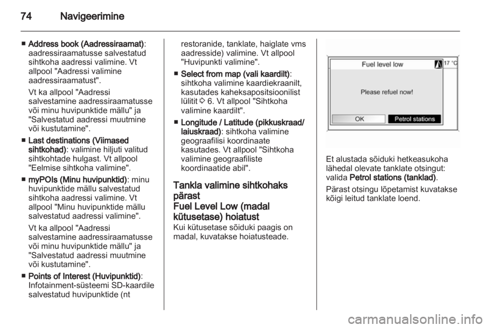 OPEL CASCADA 2013.5  Infotainment-süsteemi juhend (in Estonian) 