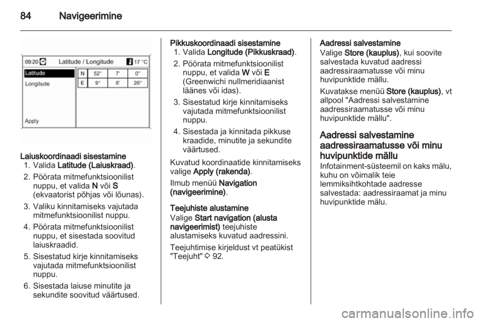 OPEL CASCADA 2013.5  Infotainment-süsteemi juhend (in Estonian) 