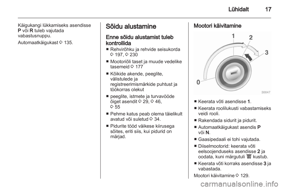 OPEL CASCADA 2013.5  Omaniku käsiraamat (in Estonian) 