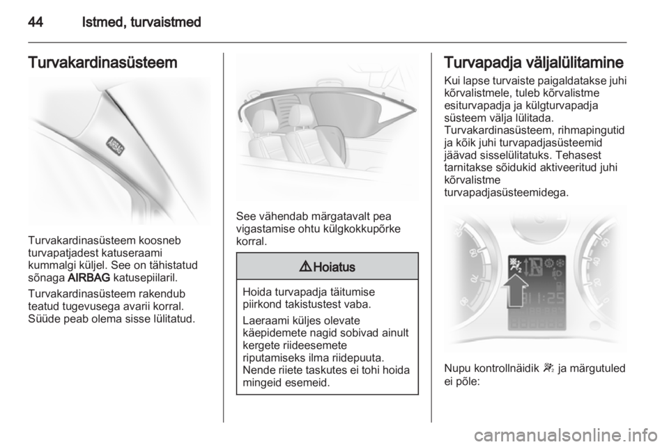 OPEL CORSA 2012.5  Omaniku käsiraamat (in Estonian) 