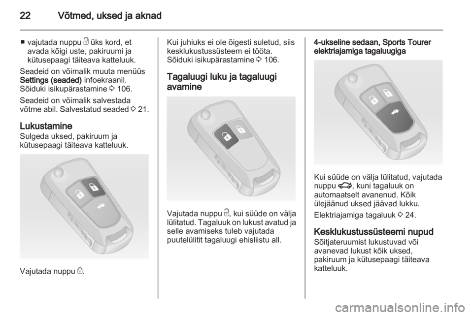 OPEL INSIGNIA 2011.5  Omaniku käsiraamat (in Estonian) 