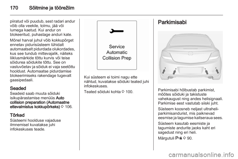 OPEL INSIGNIA 2012.5  Omaniku käsiraamat (in Estonian) 