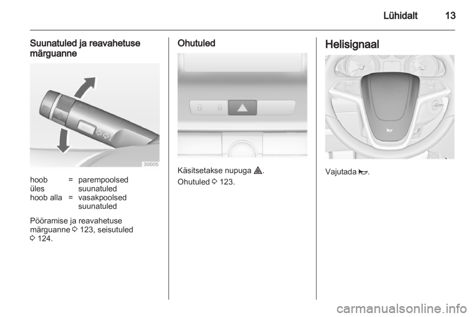 OPEL INSIGNIA 2013.5  Omaniku käsiraamat (in Estonian) 