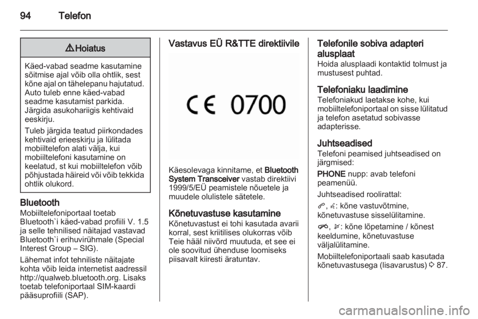 OPEL MERIVA 2011 Infotainment-süsteemi juhend (in Estonian) OPEL MERIVA 2011 Infotainment-süsteemi juhend (in Estonian)