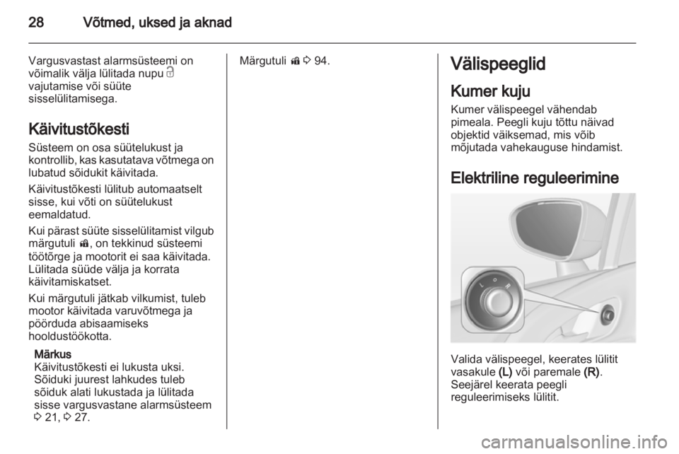 OPEL MERIVA 2011.5  Omaniku käsiraamat (in Estonian) 