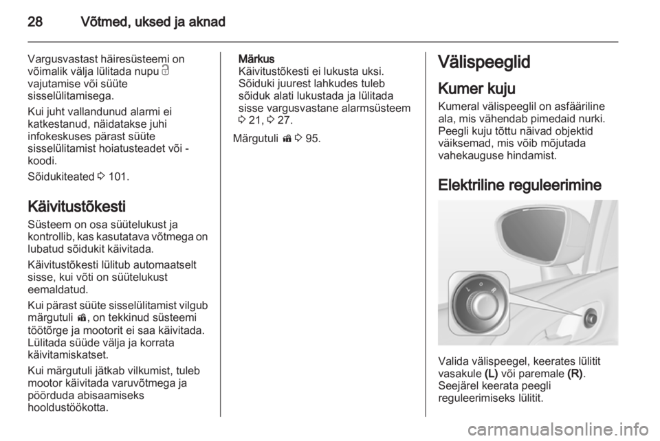 OPEL MERIVA 2012.5  Omaniku käsiraamat (in Estonian) 
