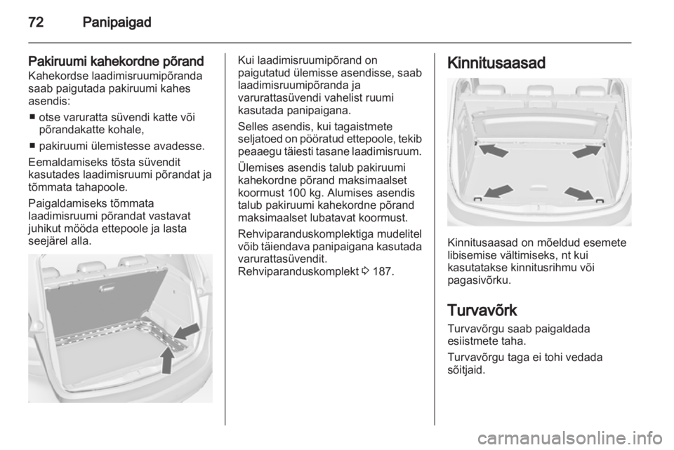 OPEL MERIVA 2012.5  Omaniku käsiraamat (in Estonian) 