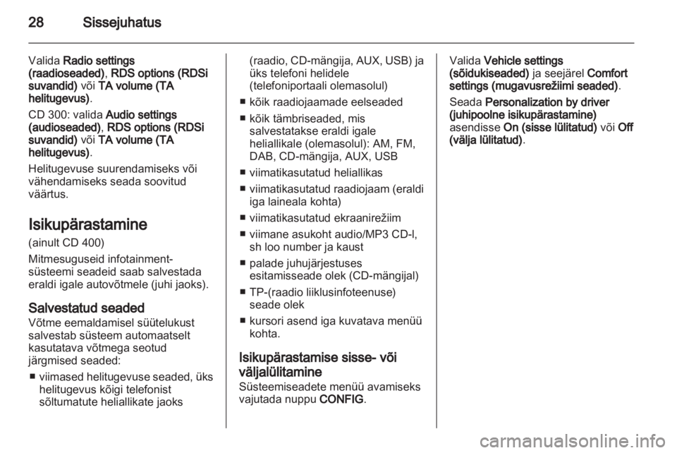 OPEL MERIVA 2013  Infotainment-süsteemi juhend (in Estonian) 
