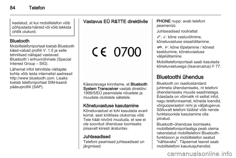 OPEL MOKKA 2013  Infotainment-süsteemi juhend (in Estonian) 