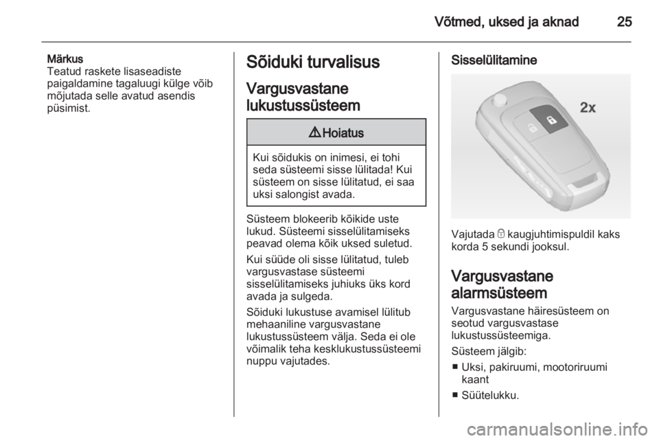 OPEL MOKKA 2013  Omaniku käsiraamat (in Estonian) 