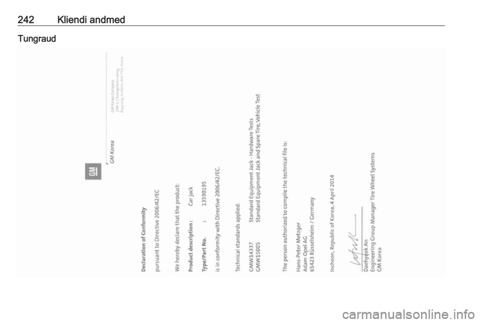 OPEL MOKKA X 2018.5 Infotainment-süsteemi juhend (in Estonian) 242Kliendi andmedTungraud OPEL MOKKA X 2018.5 Infotainment-süsteemi juhend (in Estonian) 242Kliendi andmedTungraud