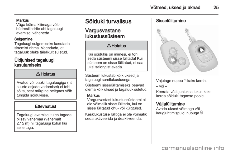 OPEL VIVARO 2011.5  Omaniku käsiraamat (in Estonian) 