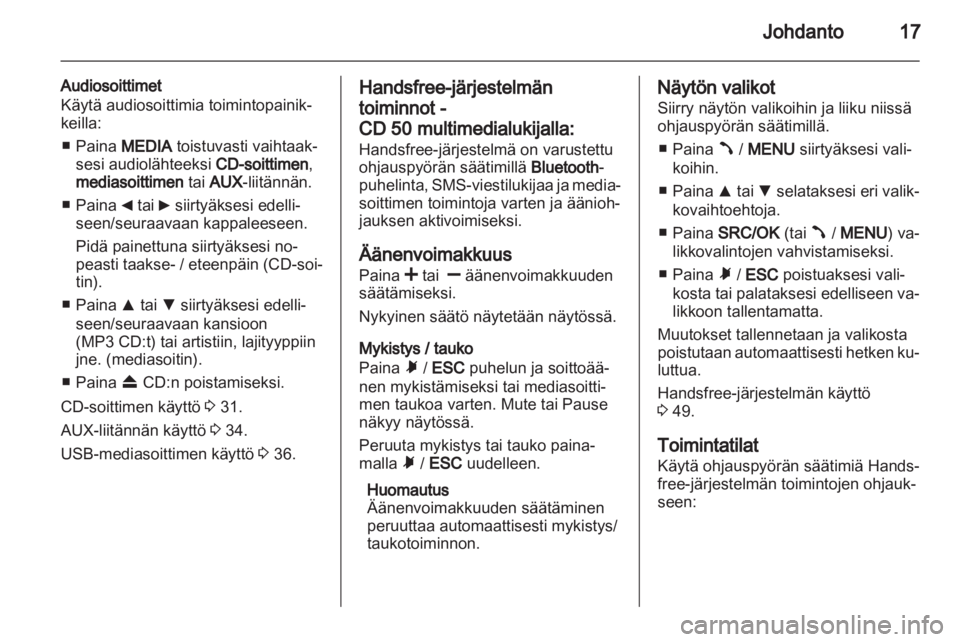 OPEL COMBO D 2013  Infotainment-ohjekirja (in Finnish) 