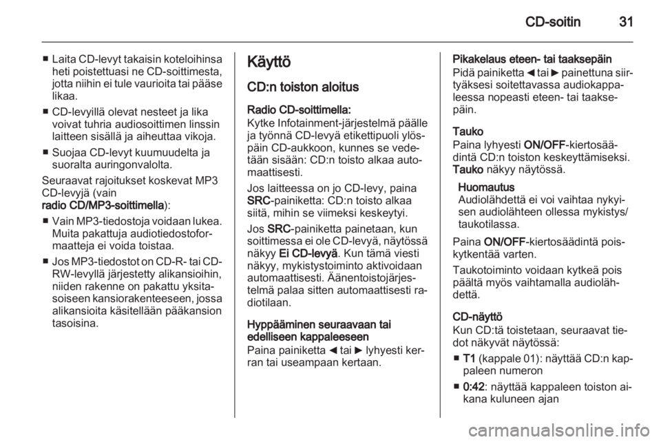 OPEL COMBO D 2013  Infotainment-ohjekirja (in Finnish) 