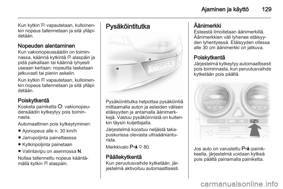 OPEL CORSA 2013.5  Ohjekirja (in Finnish) 