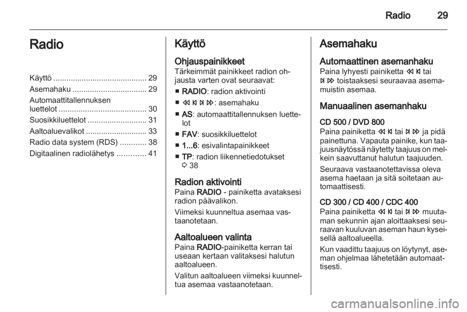 OPEL MERIVA 2011  Infotainment-ohjekirja (in Finnish) 