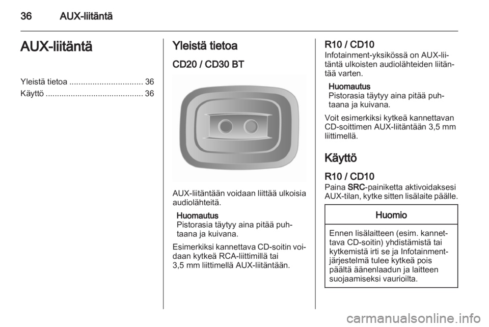 OPEL VIVARO 2012 Infotainment-ohjekirja (in Finnish) OPEL VIVARO 2012 Infotainment-ohjekirja (in Finnish)