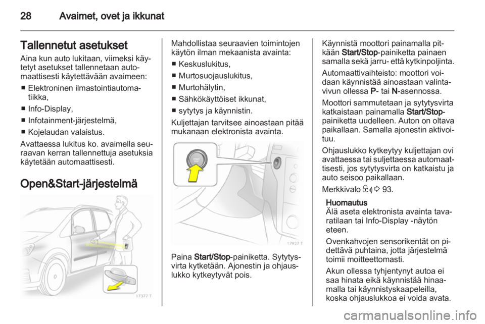 OPEL ZAFIRA 2012  Ohjekirja (in Finnish) 