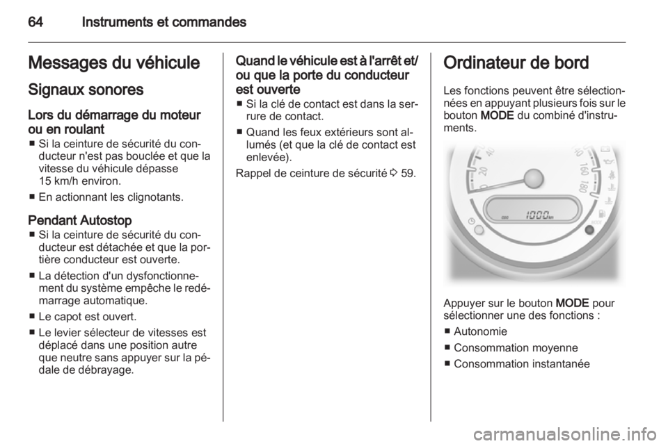 OPEL AGILA 2012.5  Manuel dutilisation (in French) 