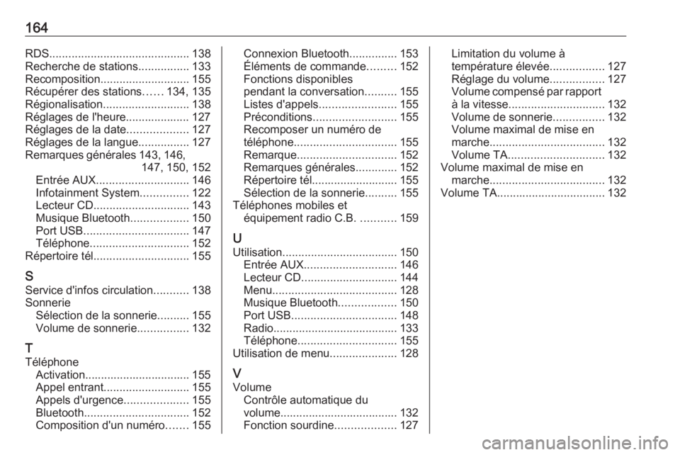 OPEL ASTRA J 2018 Manuel multimédia (in French) 164RDS............................................ 138
Recherche de stations ................133
Recomposition ............................ 155
Récupérer des stations ......134, 135
Régionalisation OPEL ASTRA J 2018 Manuel multimédia (in French) 164RDS............................................ 138
Recherche de stations ................133
Recomposition ............................ 155
Récupérer des stations ......134, 135
Régionalisation