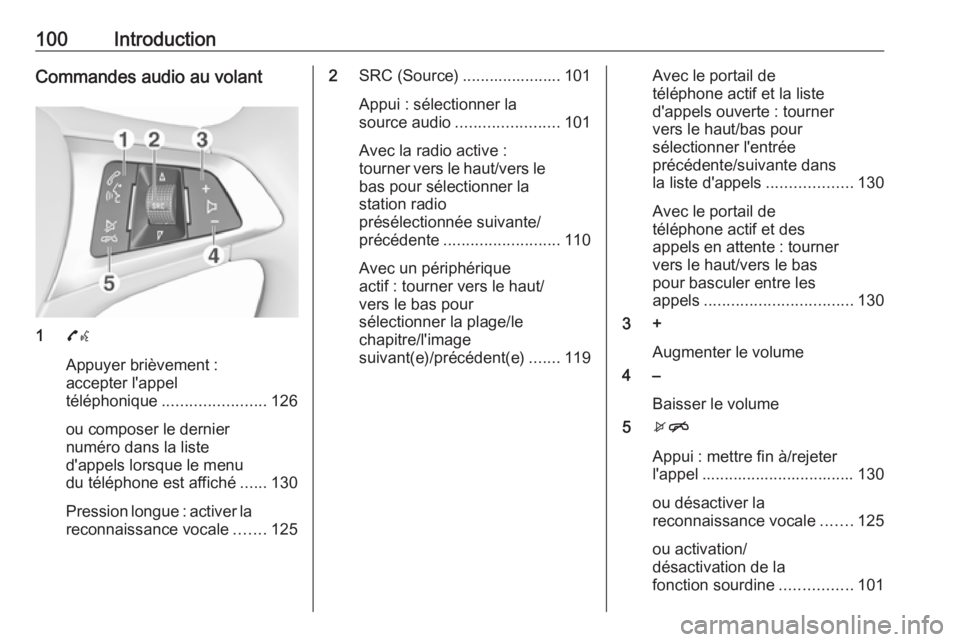 OPEL ASTRA K 2016 Manuel multimédia (in French) 100IntroductionCommandes audio au volant
17w
Appuyer brièvement :
accepter l'appel
téléphonique ....................... 126
ou composer le dernier
numéro dans la liste
d'appels lorsque le OPEL ASTRA K 2016 Manuel multimédia (in French) 100IntroductionCommandes audio au volant
17w
Appuyer brièvement :
accepter l'appel
téléphonique ....................... 126
ou composer le dernier
numéro dans la liste
d'appels lorsque le