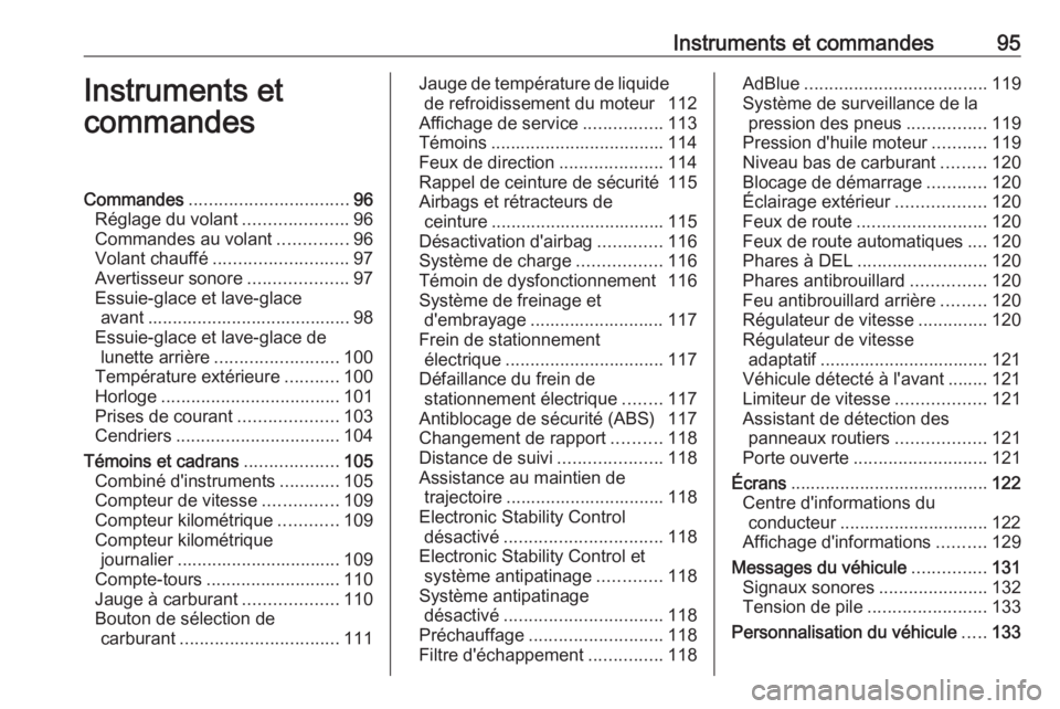 OPEL ASTRA K 2019 Manuel dutilisation (in French) Instruments et commandes95Instruments et
commandesCommandes ................................ 96
Réglage du volant .....................96
Commandes au volant ..............96
Volant chauffé ........ OPEL ASTRA K 2019 Manuel dutilisation (in French) Instruments et commandes95Instruments et
commandesCommandes ................................ 96
Réglage du volant .....................96
Commandes au volant ..............96
Volant chauffé ........