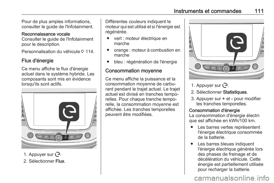 OPEL GRANDLAND X 2020 Manuel dutilisation (in French) Instruments et commandes111Pour de plus amples informations,
consulter le guide de l'Infotainment.Reconnaissance vocale
Consulter le guide de l'Infotainment pour le description.
Personnalisati OPEL GRANDLAND X 2020 Manuel dutilisation (in French) Instruments et commandes111Pour de plus amples informations,
consulter le guide de l'Infotainment.Reconnaissance vocale
Consulter le guide de l'Infotainment pour le description.
Personnalisati