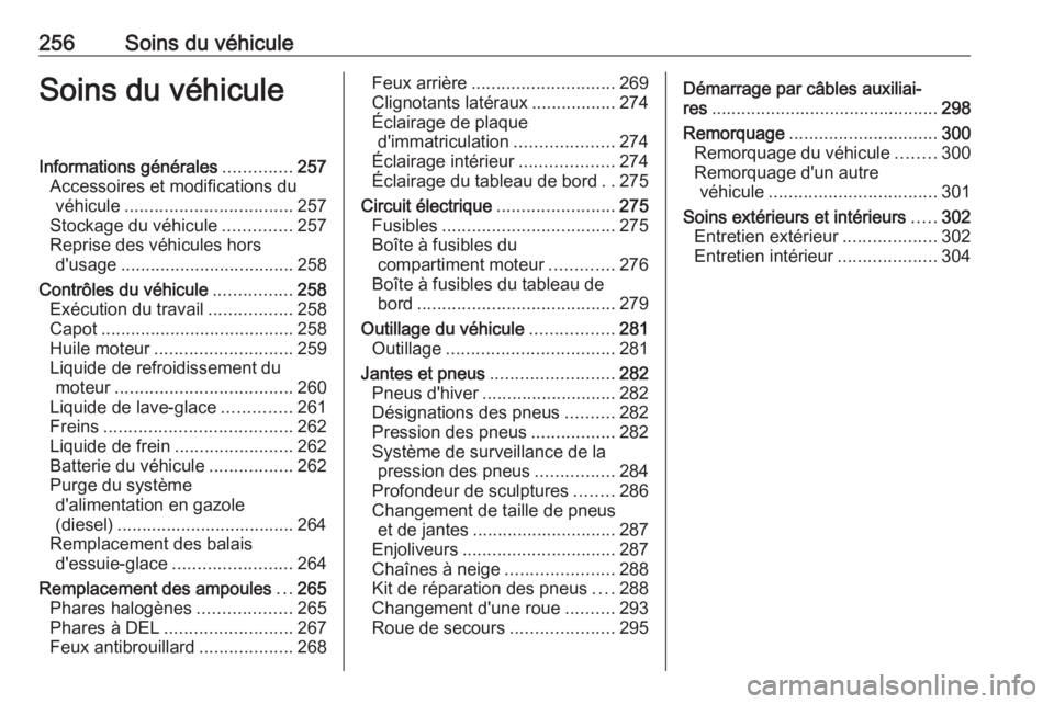 OPEL INSIGNIA BREAK 2017.75 Manuel dutilisation (in French) 256Soins du véhiculeSoins du véhiculeInformations générales..............257
Accessoires et modifications du véhicule .................................. 257
Stockage du véhicule ..............25 OPEL INSIGNIA BREAK 2017.75 Manuel dutilisation (in French) 256Soins du véhiculeSoins du véhiculeInformations générales..............257
Accessoires et modifications du véhicule .................................. 257
Stockage du véhicule ..............25