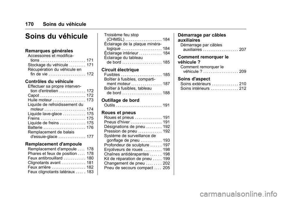 OPEL KARL 2016 Manuel dutilisation (in French) OPEL Karl Owner Manual (GMK-Localizing-EU LHD-9231167) - 2016 - crc -
9/10/15
170 Soins du véhicule
Soins du véhicule
Remarques générales
Accessoires et modifica-tions . . . . . . . . . . . . . . OPEL KARL 2016 Manuel dutilisation (in French) OPEL Karl Owner Manual (GMK-Localizing-EU LHD-9231167) - 2016 - crc -
9/10/15
170 Soins du véhicule
Soins du véhicule
Remarques générales
Accessoires et modifica-tions . . . . . . . . . . . . . .