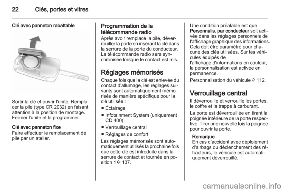 OPEL MERIVA 2012.5  Manuel dutilisation (in French) 