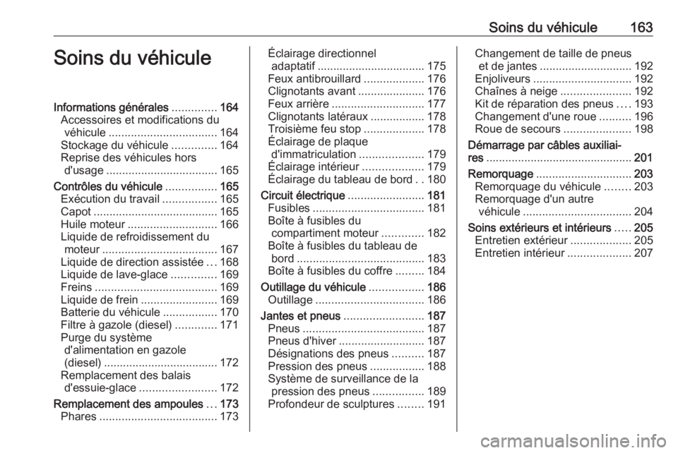 OPEL MOVANO_B 2016 Manuel dutilisation (in French) Soins du véhicule163Soins du véhiculeInformations générales..............164
Accessoires et modifications du véhicule .................................. 164
Stockage du véhicule ..............16 OPEL MOVANO_B 2016 Manuel dutilisation (in French) Soins du véhicule163Soins du véhiculeInformations générales..............164
Accessoires et modifications du véhicule .................................. 164
Stockage du véhicule ..............16