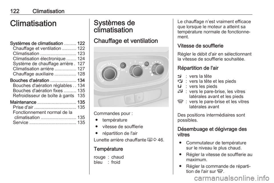 OPEL VIVARO B 2019 Manuel dutilisation (in French) 122ClimatisationClimatisationSystèmes de climatisation.........122
Chauffage et ventilation ...........122
Climatisation ............................ 123
Climatisation électronique .......124
Systè OPEL VIVARO B 2019 Manuel dutilisation (in French) 122ClimatisationClimatisationSystèmes de climatisation.........122
Chauffage et ventilation ...........122
Climatisation ............................ 123
Climatisation électronique .......124
Systè