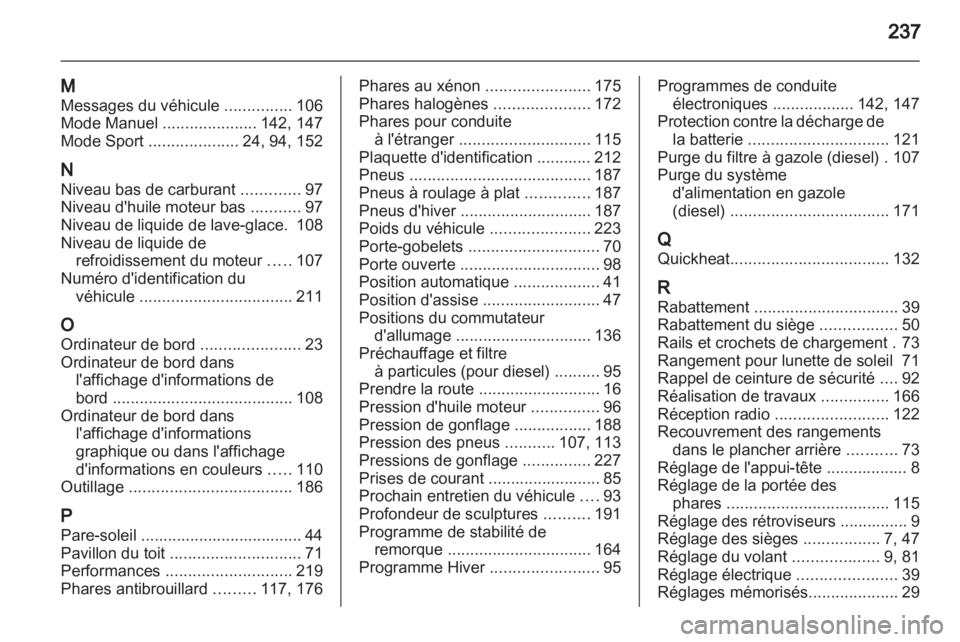 OPEL ZAFIRA 2011.5  Manuel dutilisation (in French) 