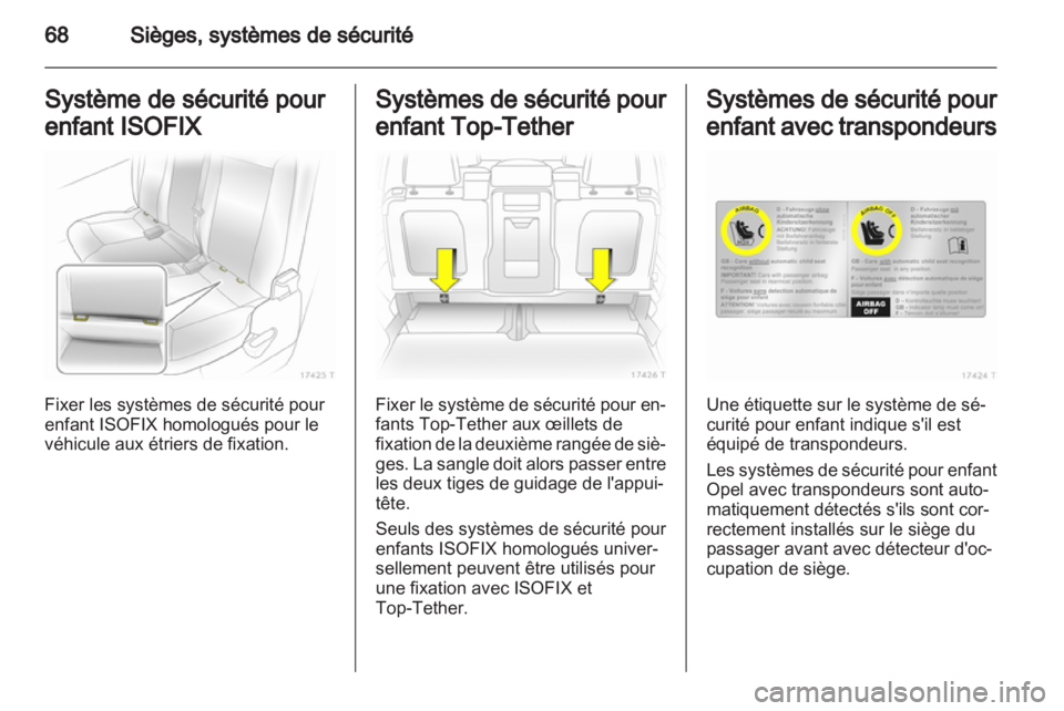OPEL ZAFIRA 2011.5  Manuel dutilisation (in French) 