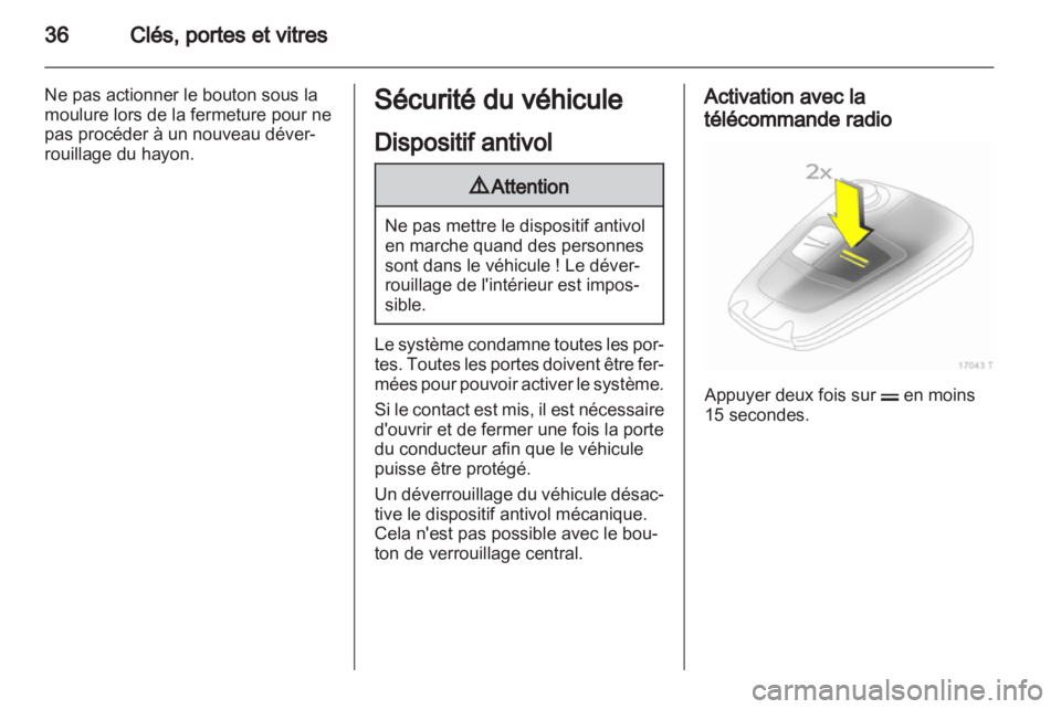OPEL ZAFIRA 2012  Manuel dutilisation (in French) 