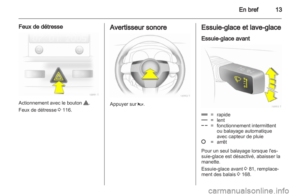 OPEL ZAFIRA 2013 Manuel dutilisation (in French) OPEL ZAFIRA 2013 Manuel dutilisation (in French)